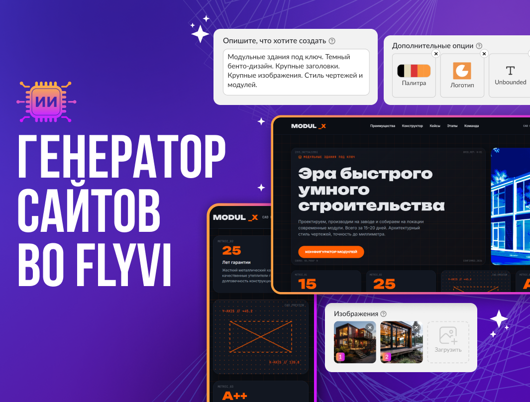 Генерация сайтов во Flyvi: ваша страница «под ключ» за пару минут