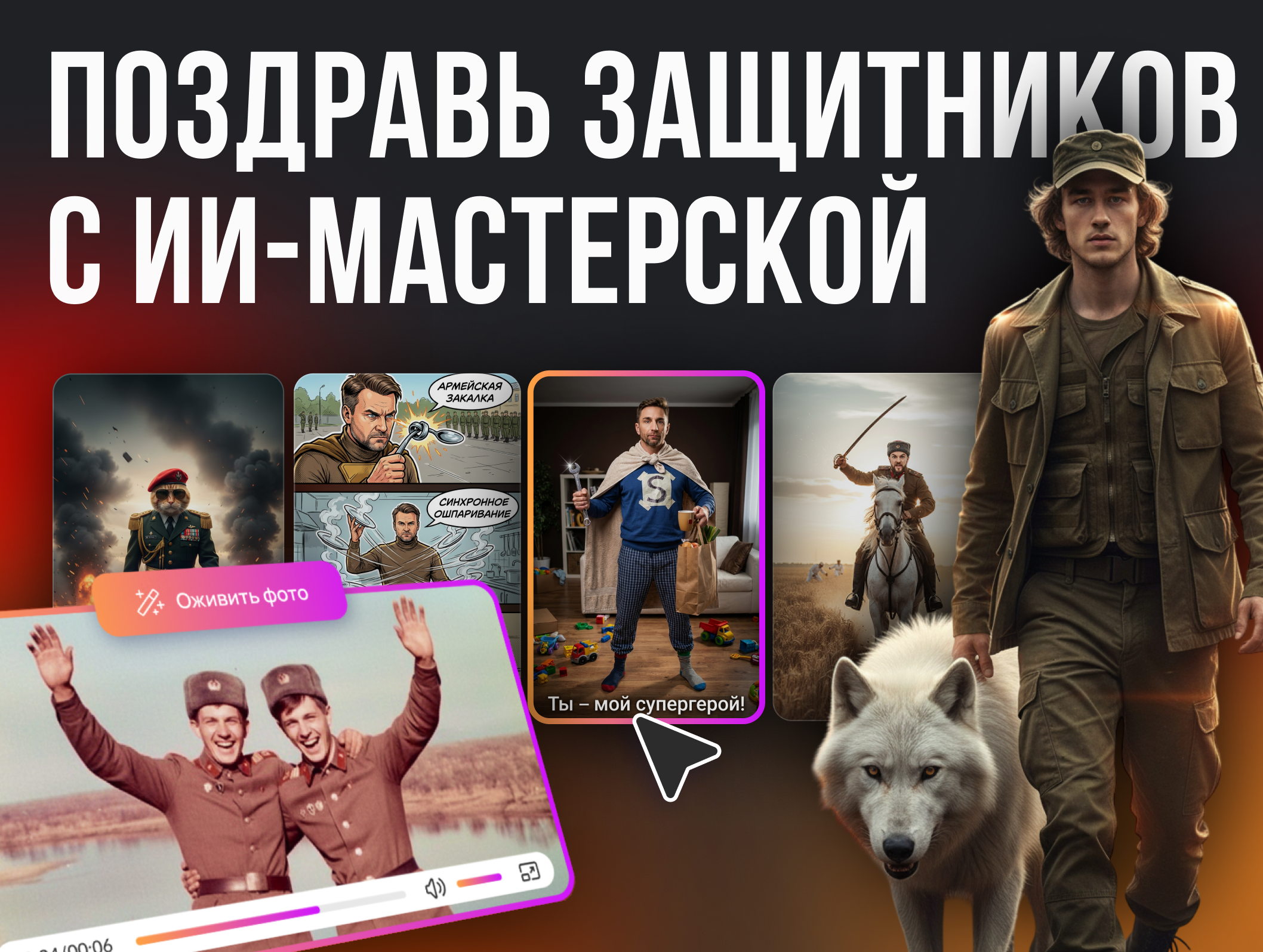 Незабываемое поздравление с 23 февраля с Flyvi: от армейских мемов до эпичного кино