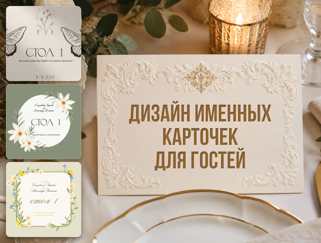 Гид по созданию именных карточек для гостей на свадьбы или корпоративы во Flyvi