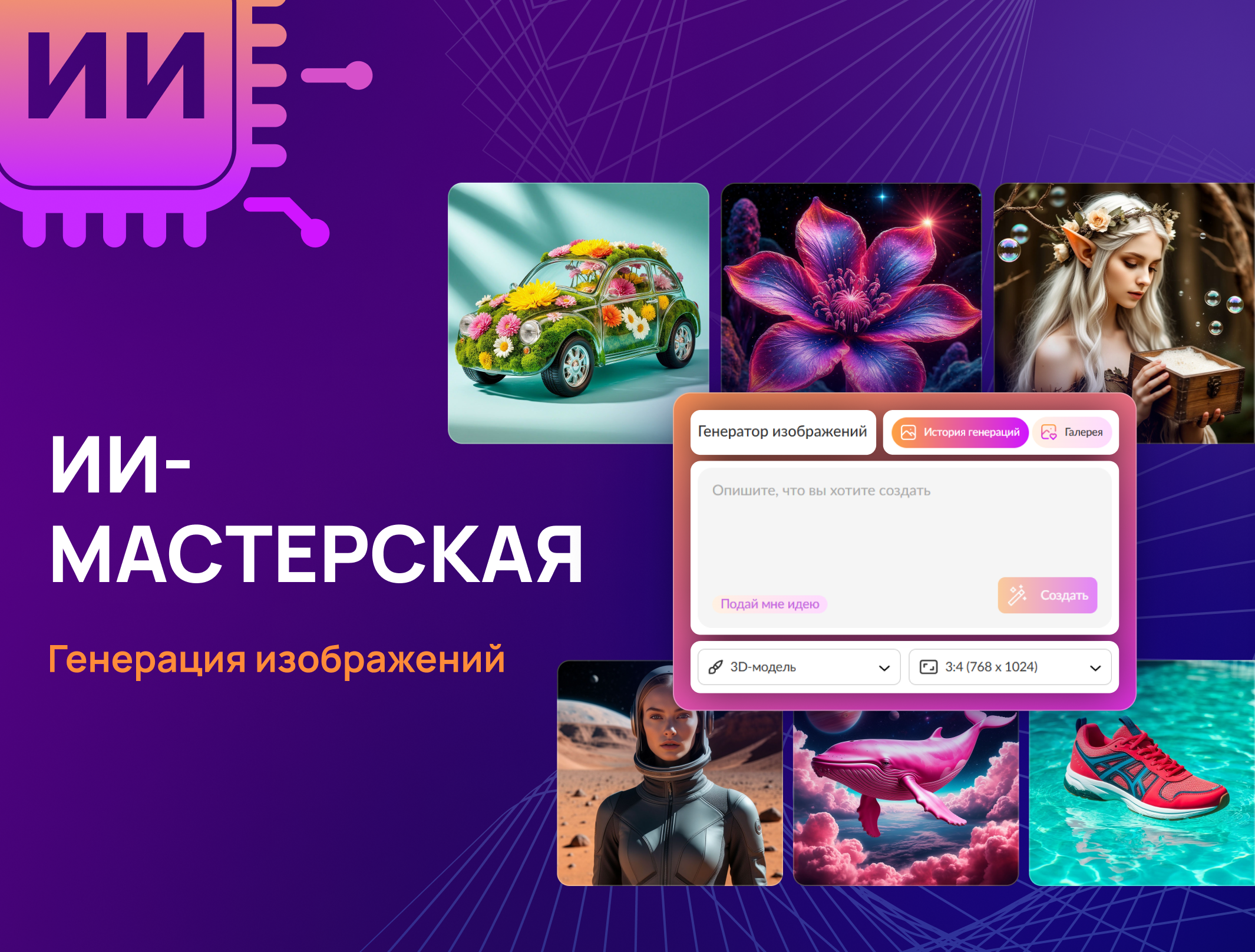 Генерация изображений с помощью ИИ: как создавать визуал по описанию во Flyvi