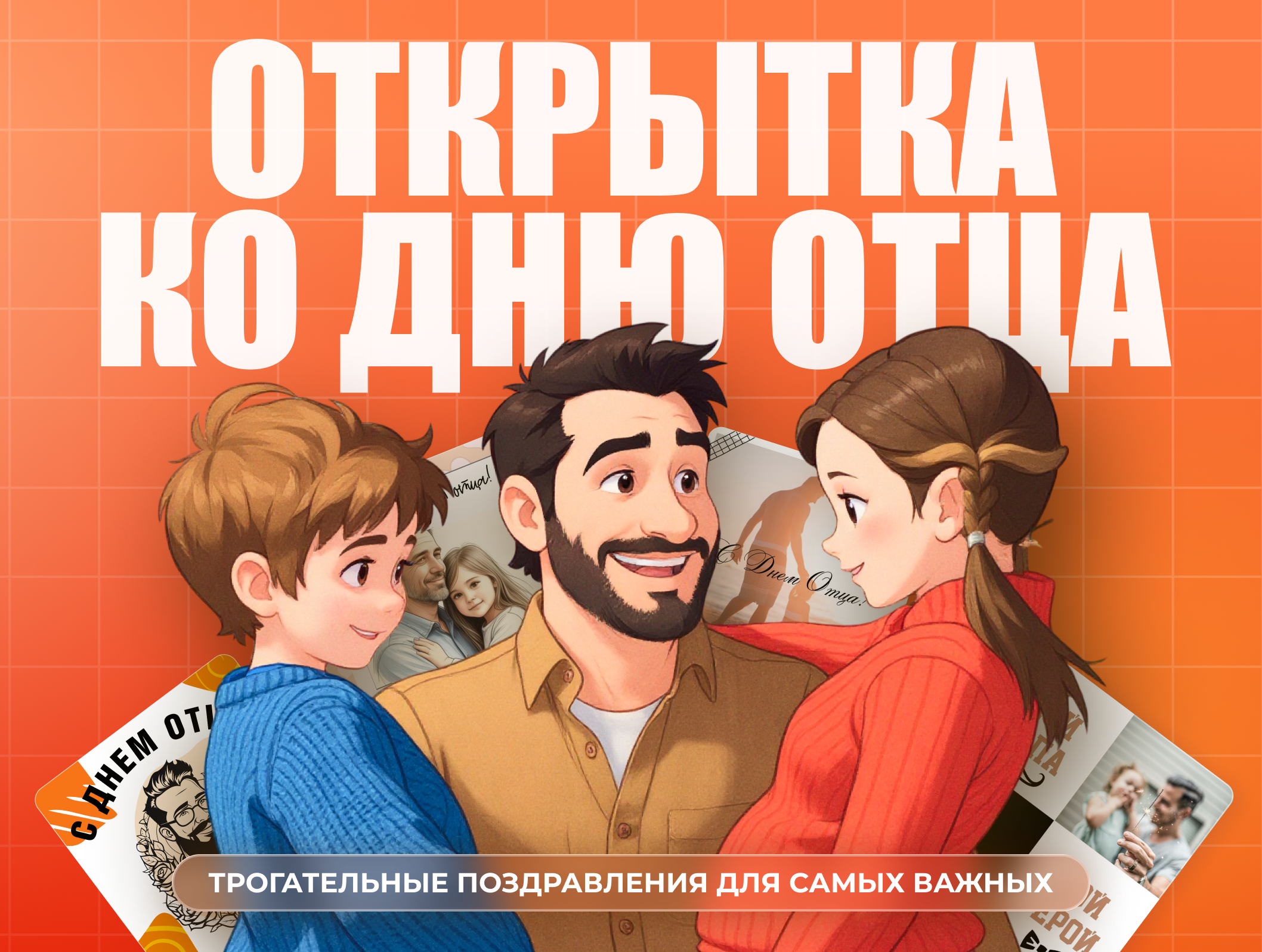 Открытка ко Дню отца с душой. Трогательные поздравления для самых важных