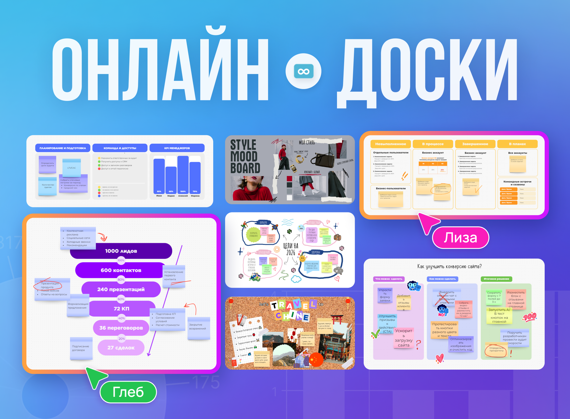 Онлайн-доски во Flyvi: наведите порядок в проектах и мыслях