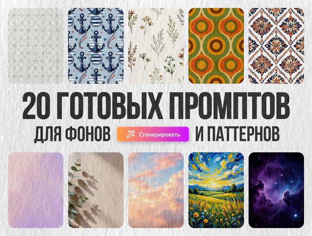 Создаем вау-эффект: промпты для генерации фонов, паттернов и бесшовных текстур во Flyvi