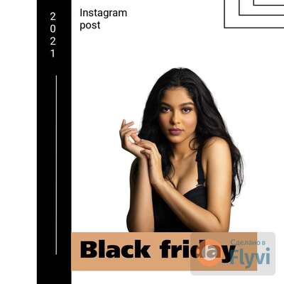 Прекрасная девушка мулатка с темно-черными волосами и  макияжем в стиле нюд для black friday post в Инстаграм