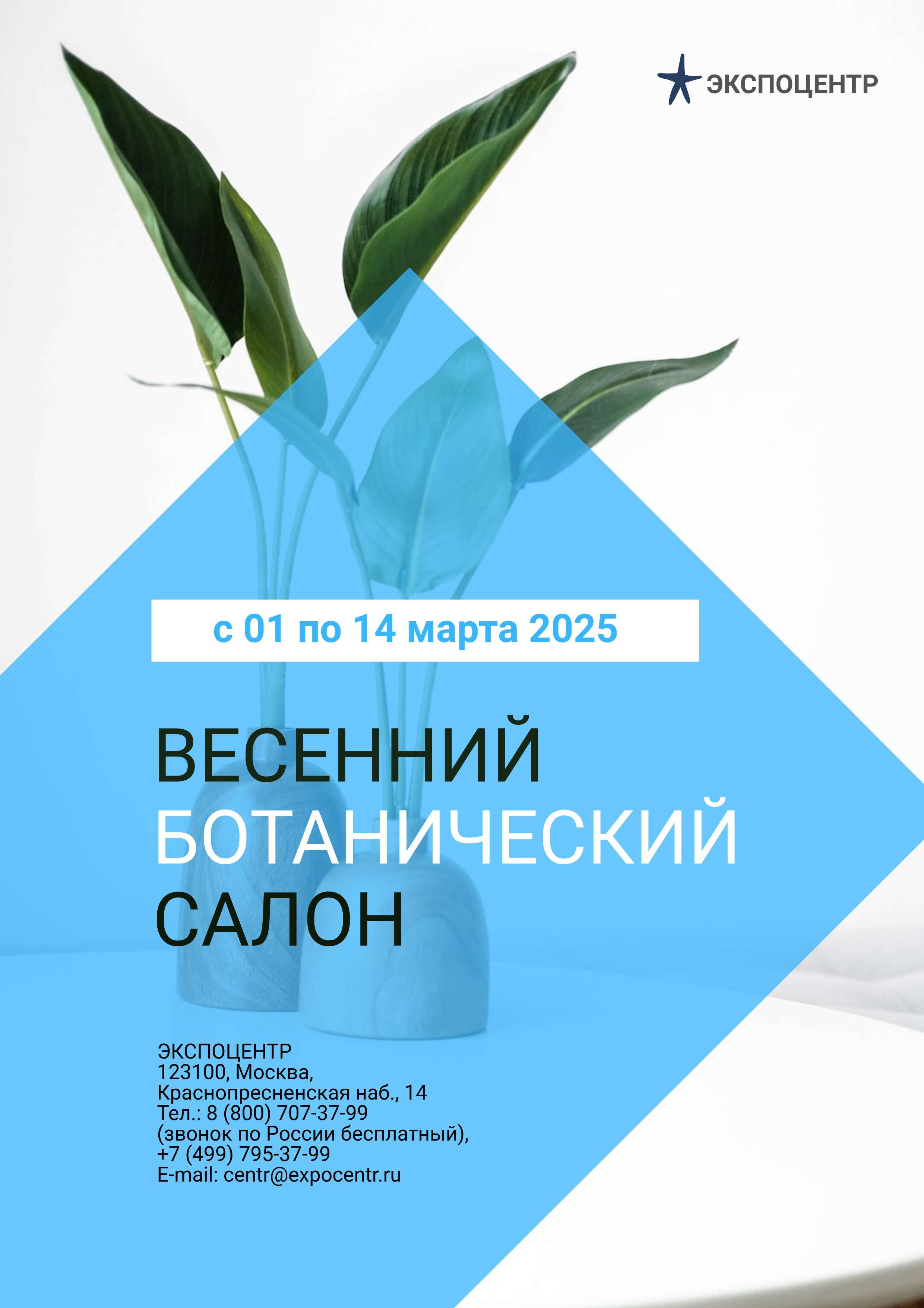 Постер A3 в светлых цветах на тему весеннего ботанического салона