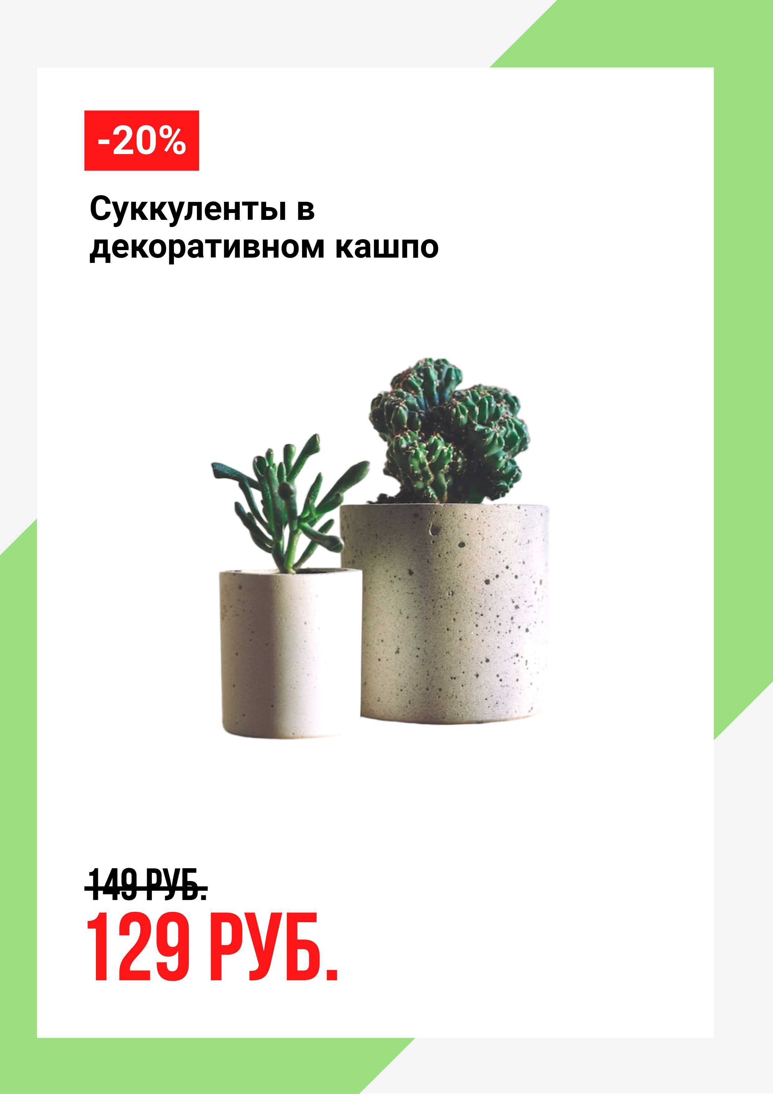 Рекламный постер A3 в светлых цветах на тему домашних растений