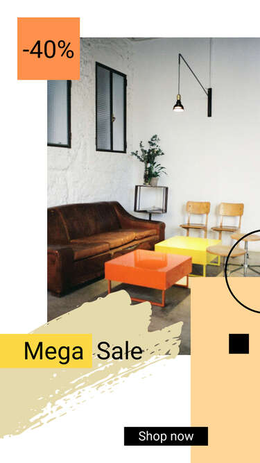 Мебельная распродажа со скидкой 40% для story инстаграм