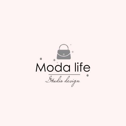 Элегантный логотип магазина сумок «Moda Life » в минималистичном стиле