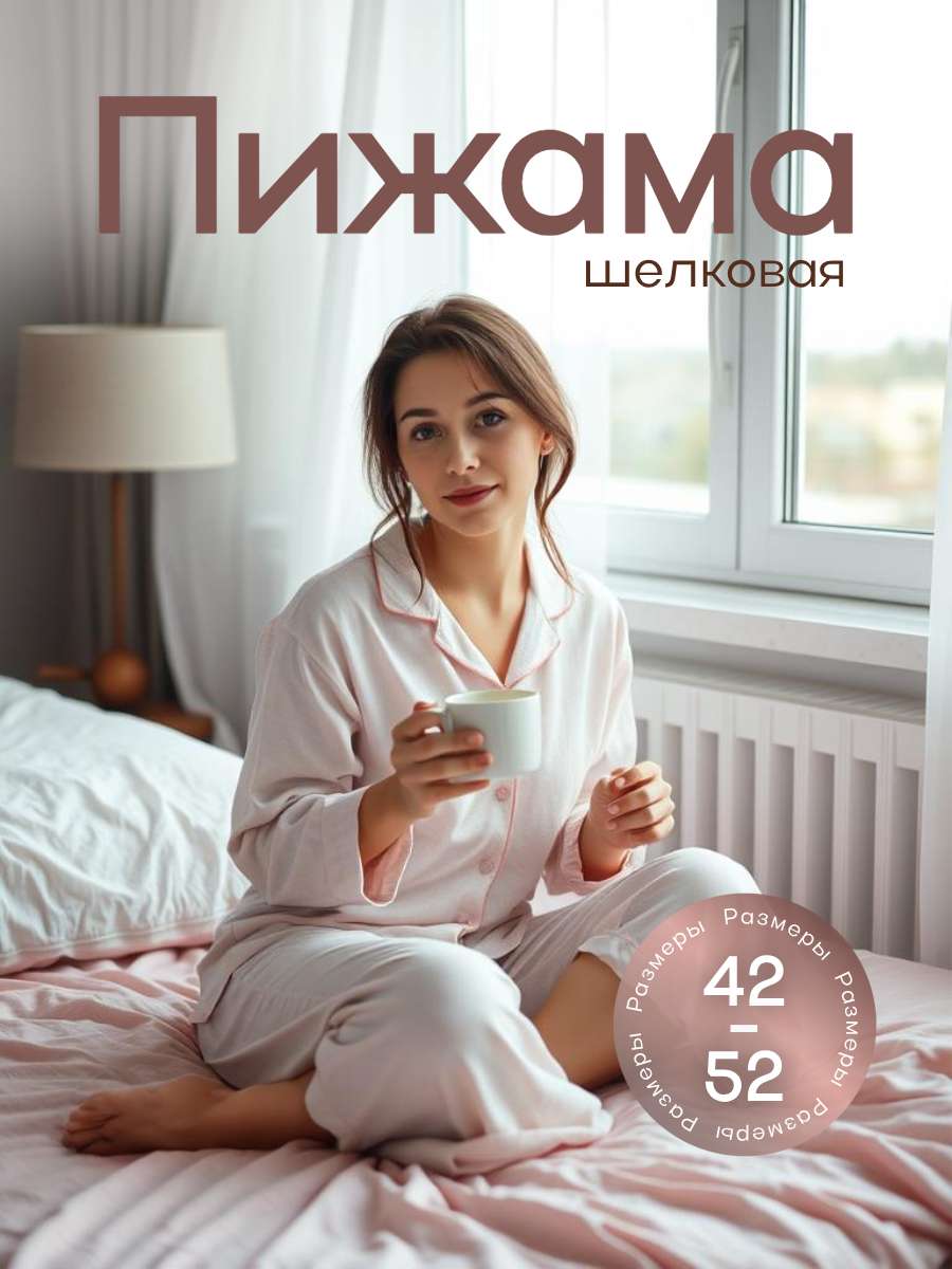 Инфографика, карточка товара розовых оттенках на тему: Пижама.