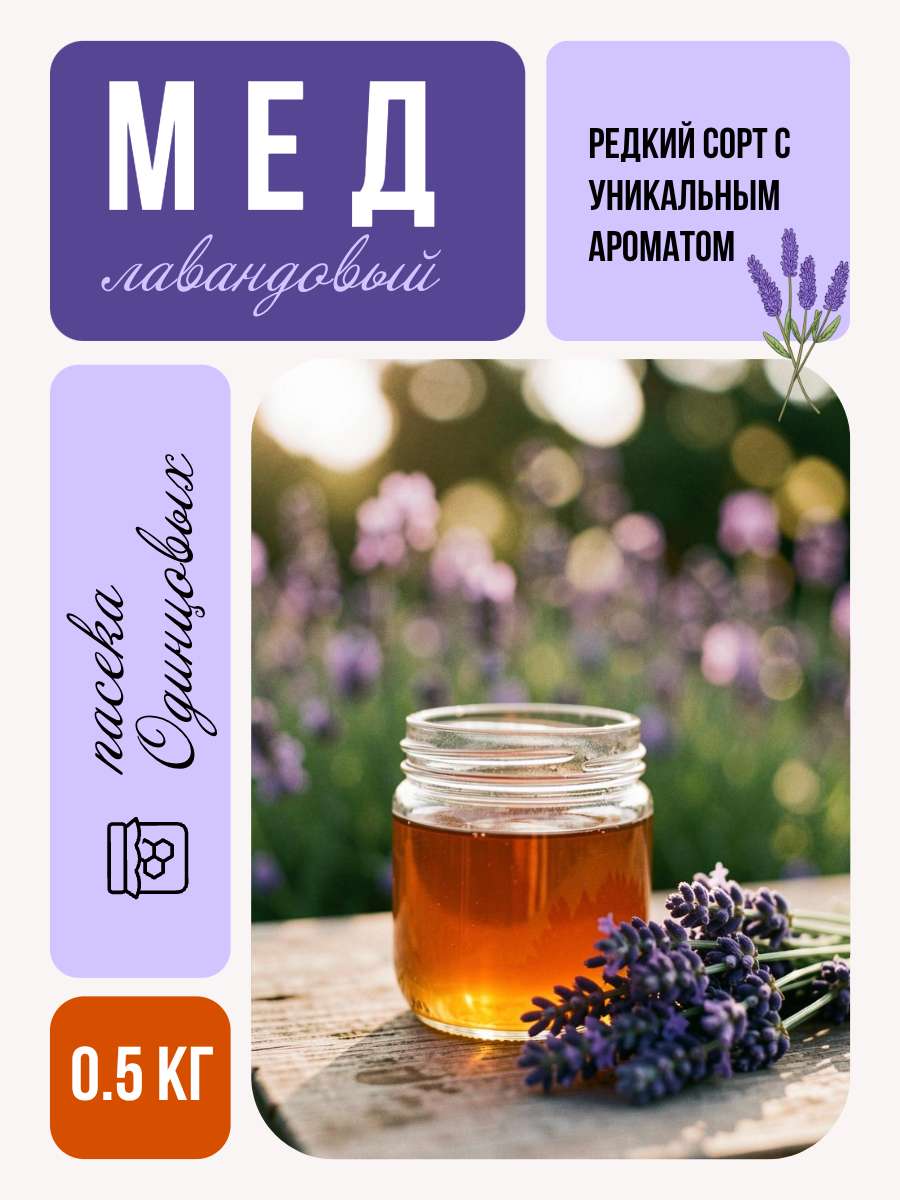 Многостраничная карточка товара ВБ для продажи меда и других натуральных продуктов с фотографиями и изображением лаванды