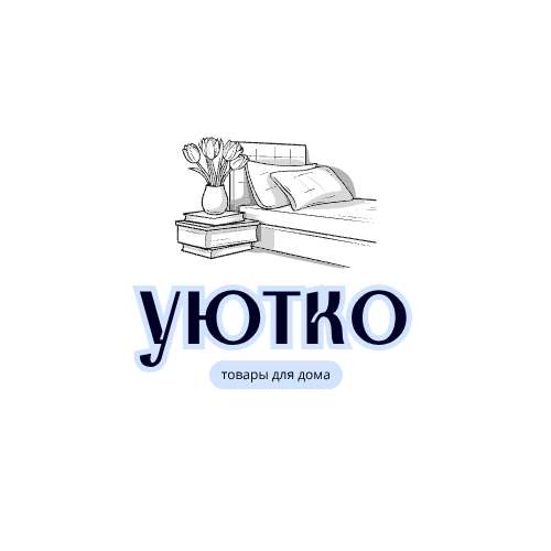 Черно-голубой линейный логотип для магазина с товарами для дома