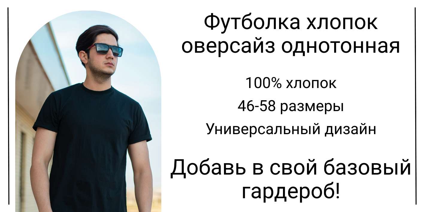 Рич-контент OZON. Черная базовая мужская футболка.