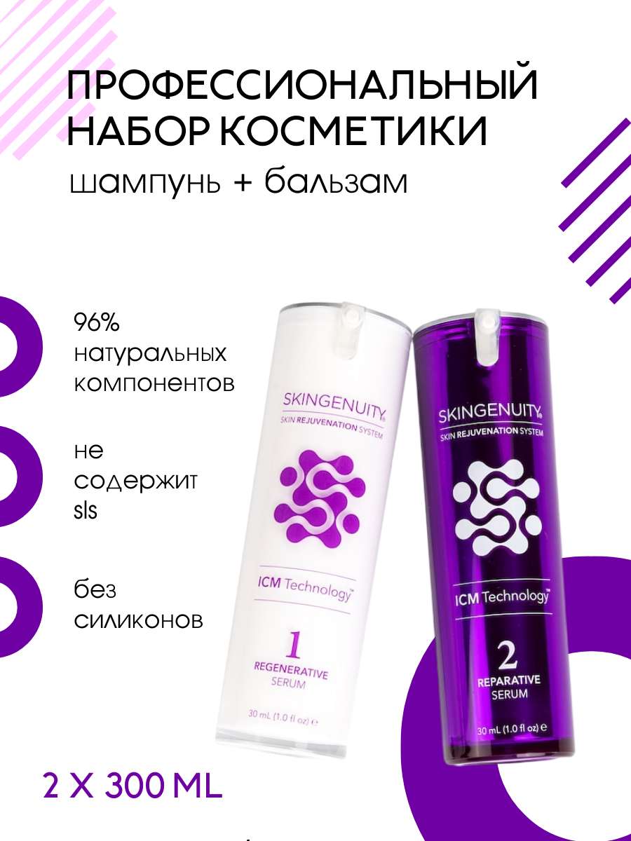 Светлая карточка товара с фиолетовыми элементами для набора косметики