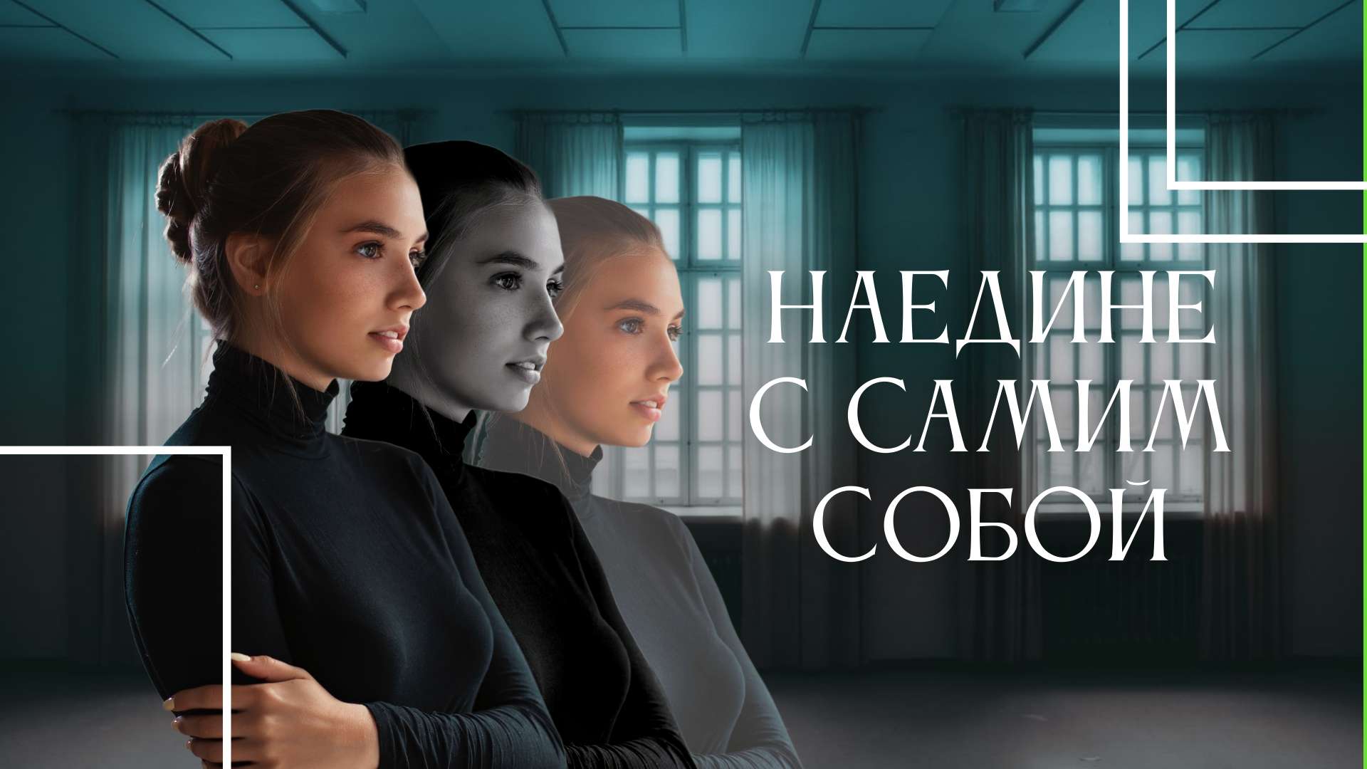 Обложка видео YouTube на зеленом фоне с фото девушки